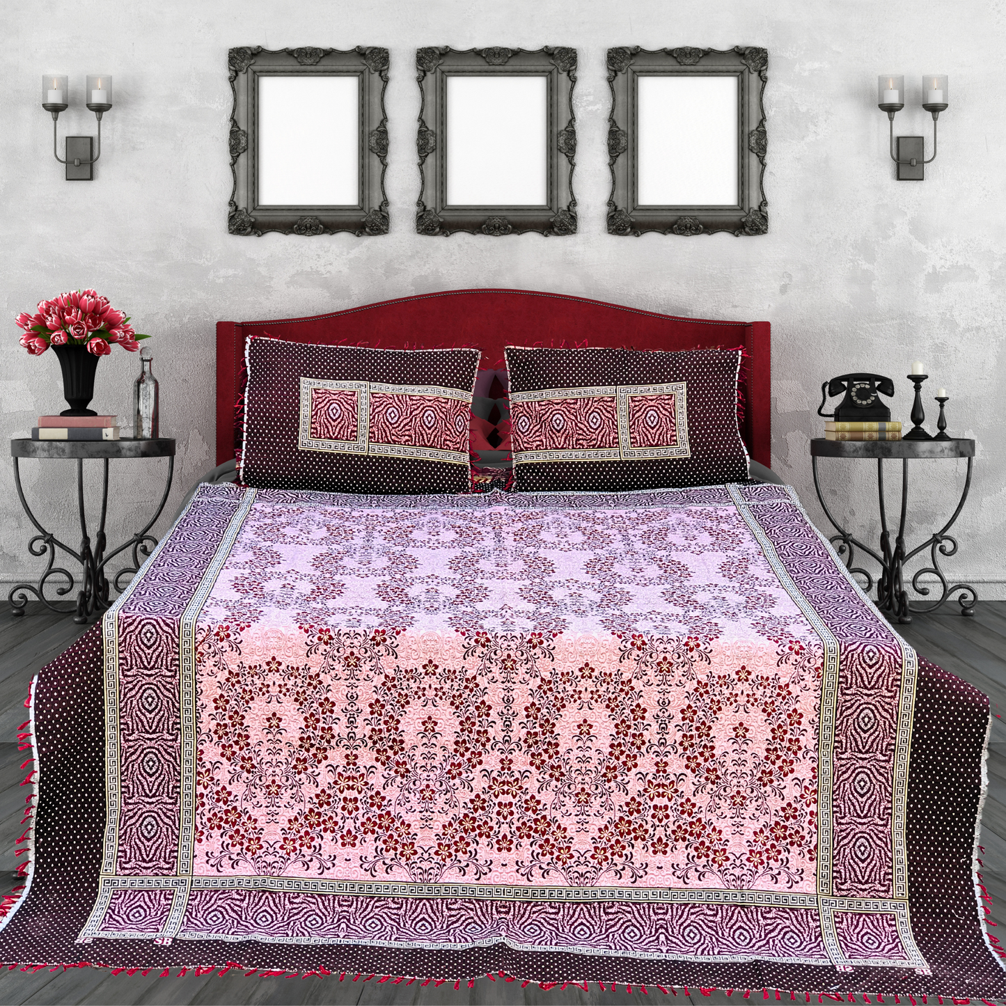 3PC Premium Soti Cotton Bedsheet – Comfort & Style in One
