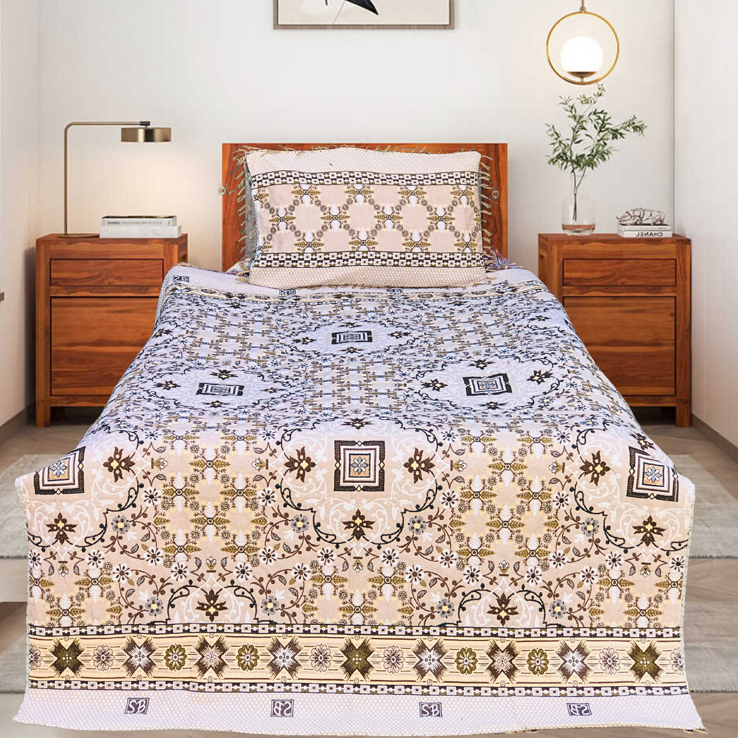 SOTI Brown Jumbo Cotton Mattress 3PC Bedsheet – Premium Fit, Ultimate Comfort