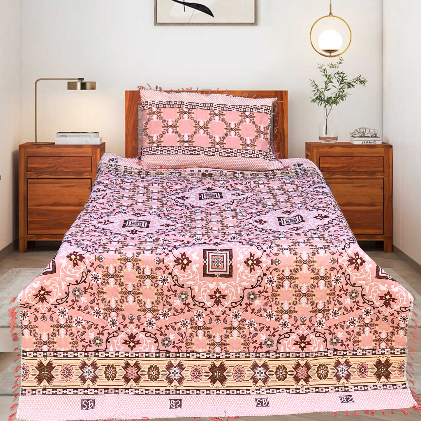 SOTI Red Jumbo Cotton Mattress 3PC Bedsheet – Premium Fit, Ultimate Comfort