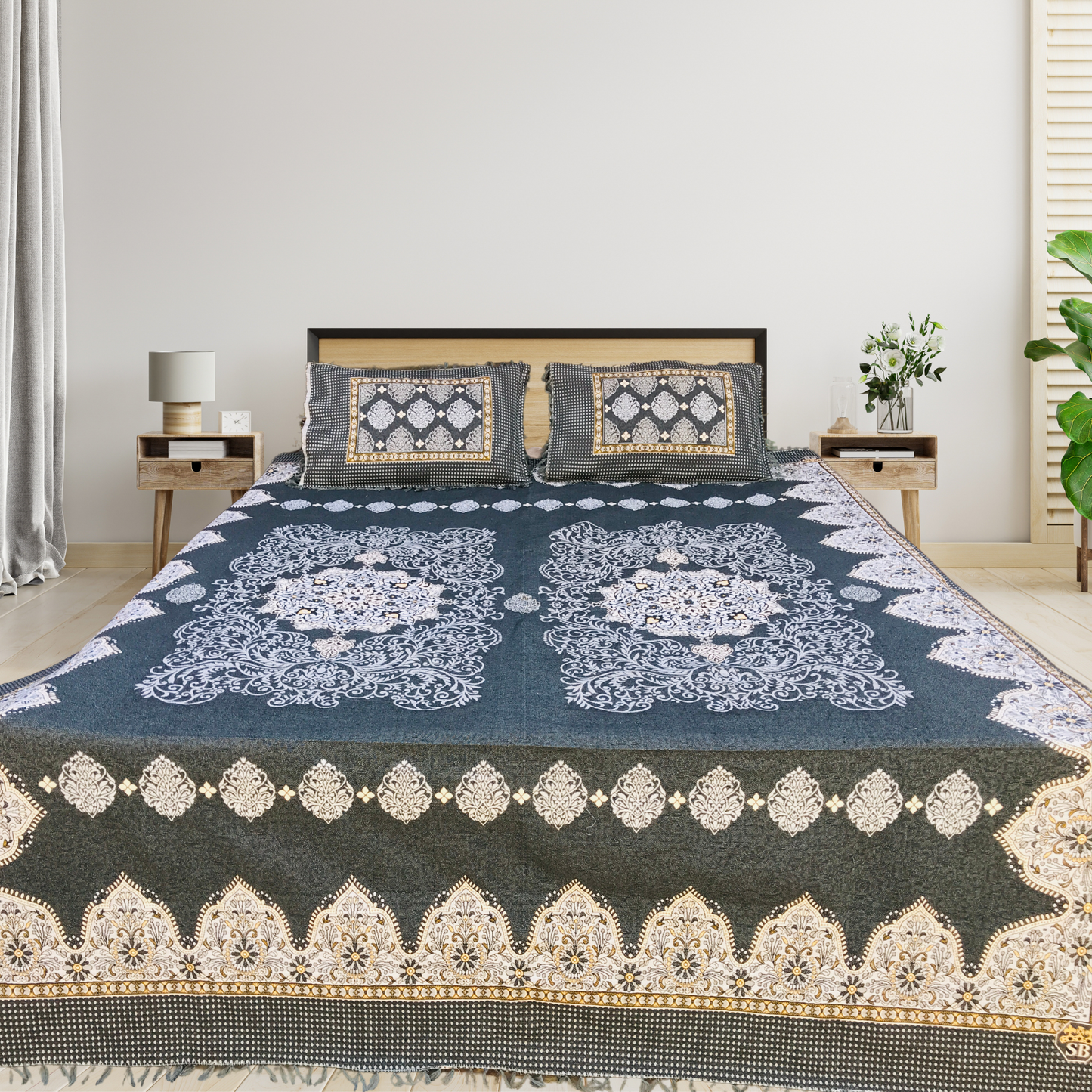 Decent Grey – 3PC Soti Cotton Bedsheet Set | Soft, Breathable & Durable