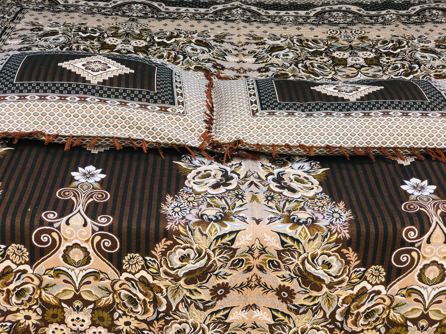 Brown Diamond Grace 3PC Cotton Bedsheet – Luxurious Comfort for Every Home