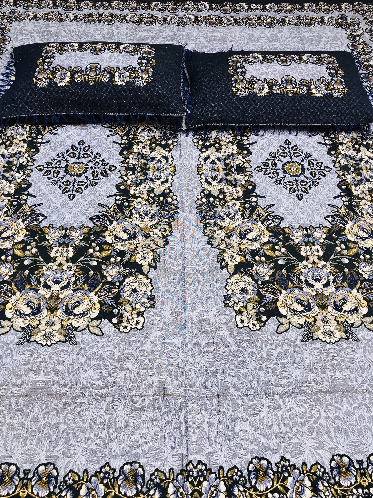 SOTI Blue Cotton A1 3PC Bedsheet – Where Luxury Meets Comfort