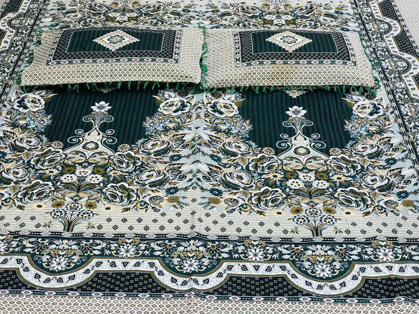 Green Diamond Grace 3PC Cotton Bedsheet – Luxurious Comfort for Every Home