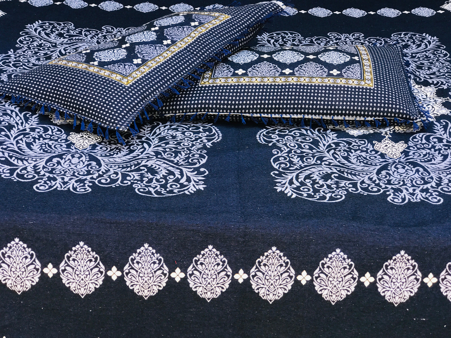 Decent Blue – 3PC Soti Cotton Bedsheet Set | Soft, Breathable & Durable