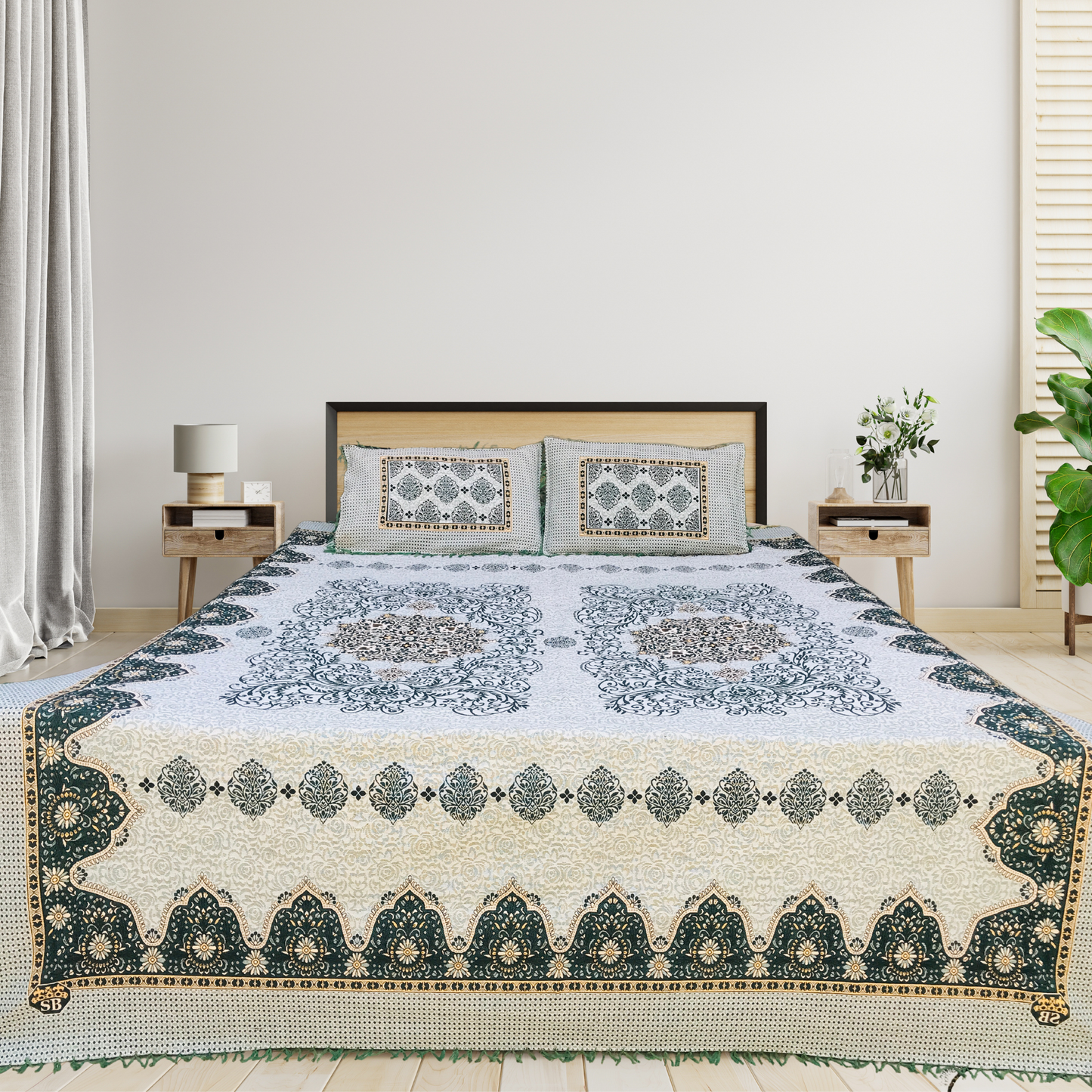 Decent White – 3PC Soti Cotton Bedsheet Set | Soft, Breathable & Durable