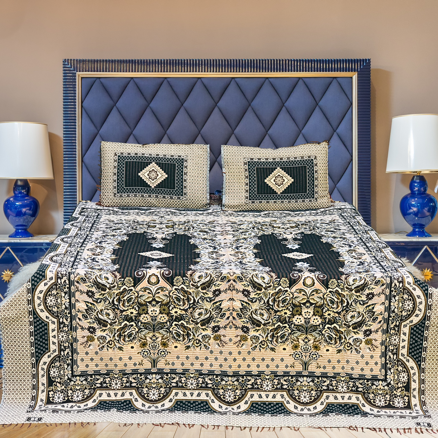 Brown Diamond Grace 3PC Cotton Bedsheet – Luxurious Comfort for Every Home