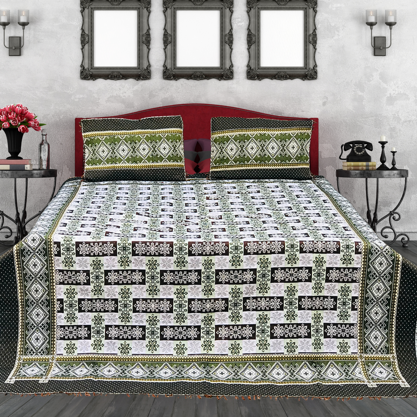 Noor SOTI Cotton 3-Pc Bedsheet Set – Timeless Comfort, Pakistani Crafted