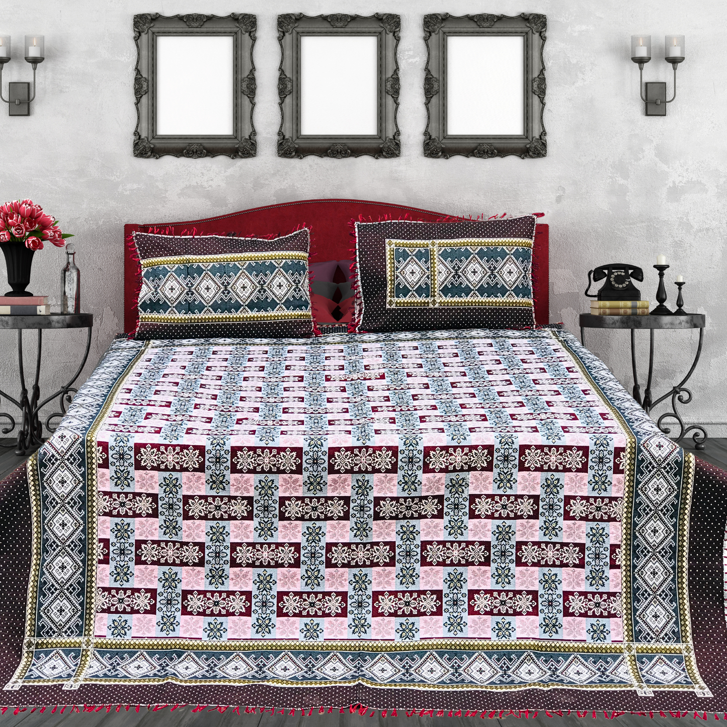 Noor SOTI Cotton 3-Pc Bedsheet Set – Timeless Comfort, Pakistani Crafted