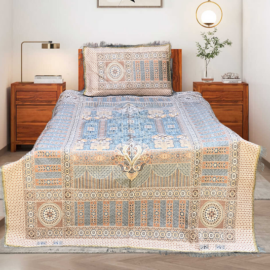 Grey Brown Shade Goldstar 3-Piece Bedsheet – Soft Touch & Elegant Shine