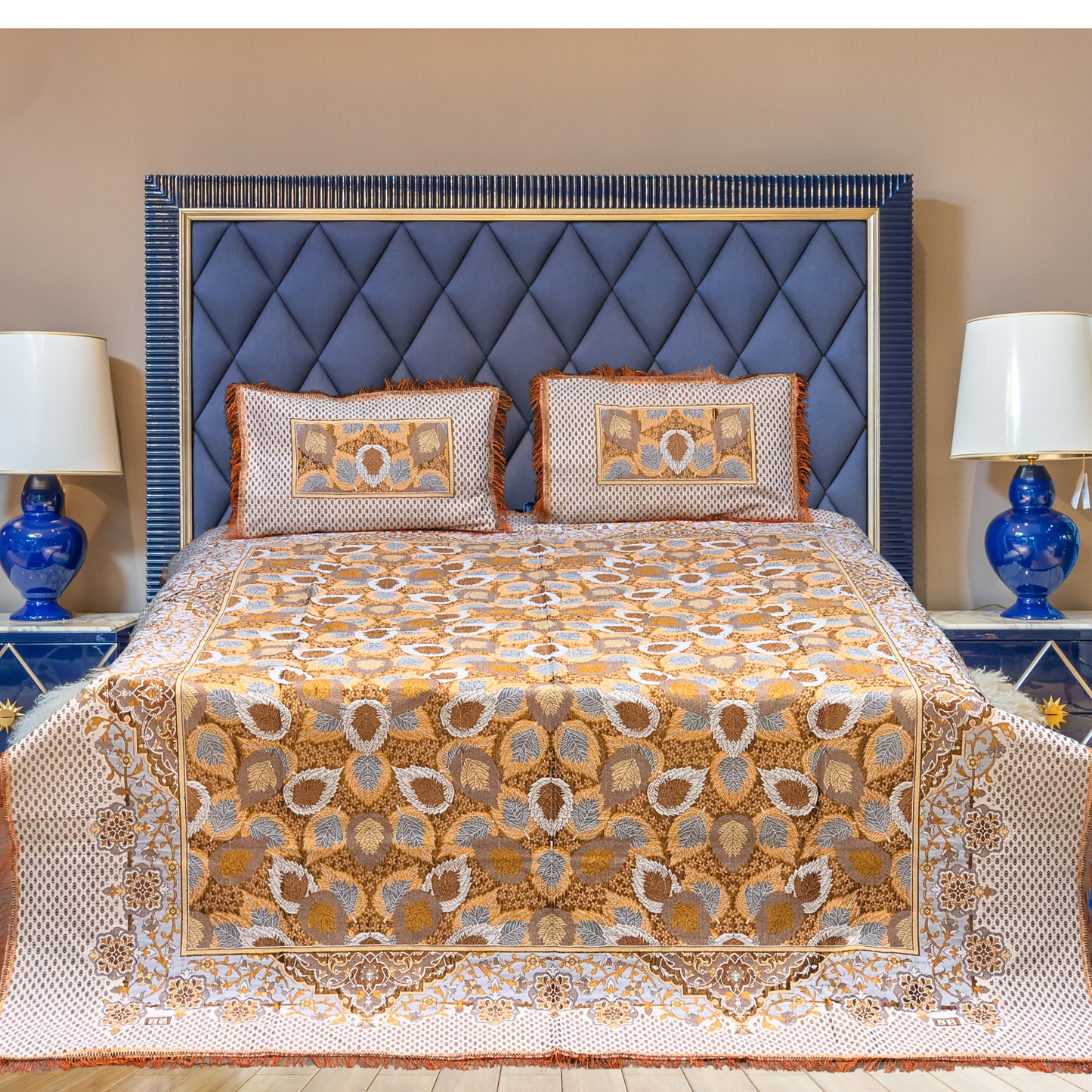 3PC Orange Breeze Fancy Bedsheet – Wedding & Home Luxury