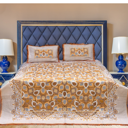 3PC Orange Breeze Fancy Bedsheet – Wedding & Home Luxury