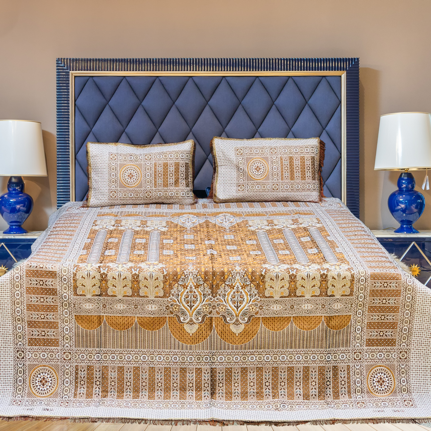Brown Color Brown Shade Goldstar 3-Piece Bedsheet – Soft Touch & Elegant Shine