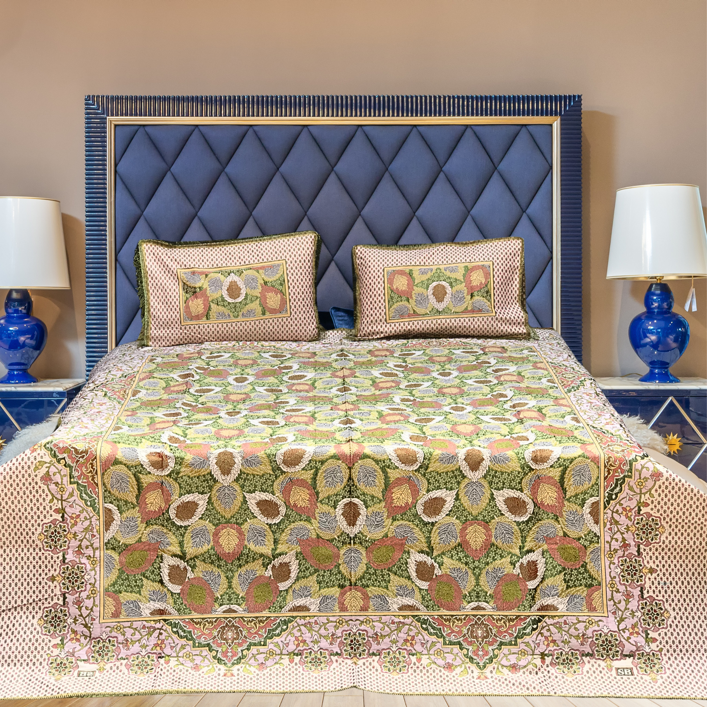 3PC Mehndi Breeze Fancy Bedsheet – Wedding & Home Luxury