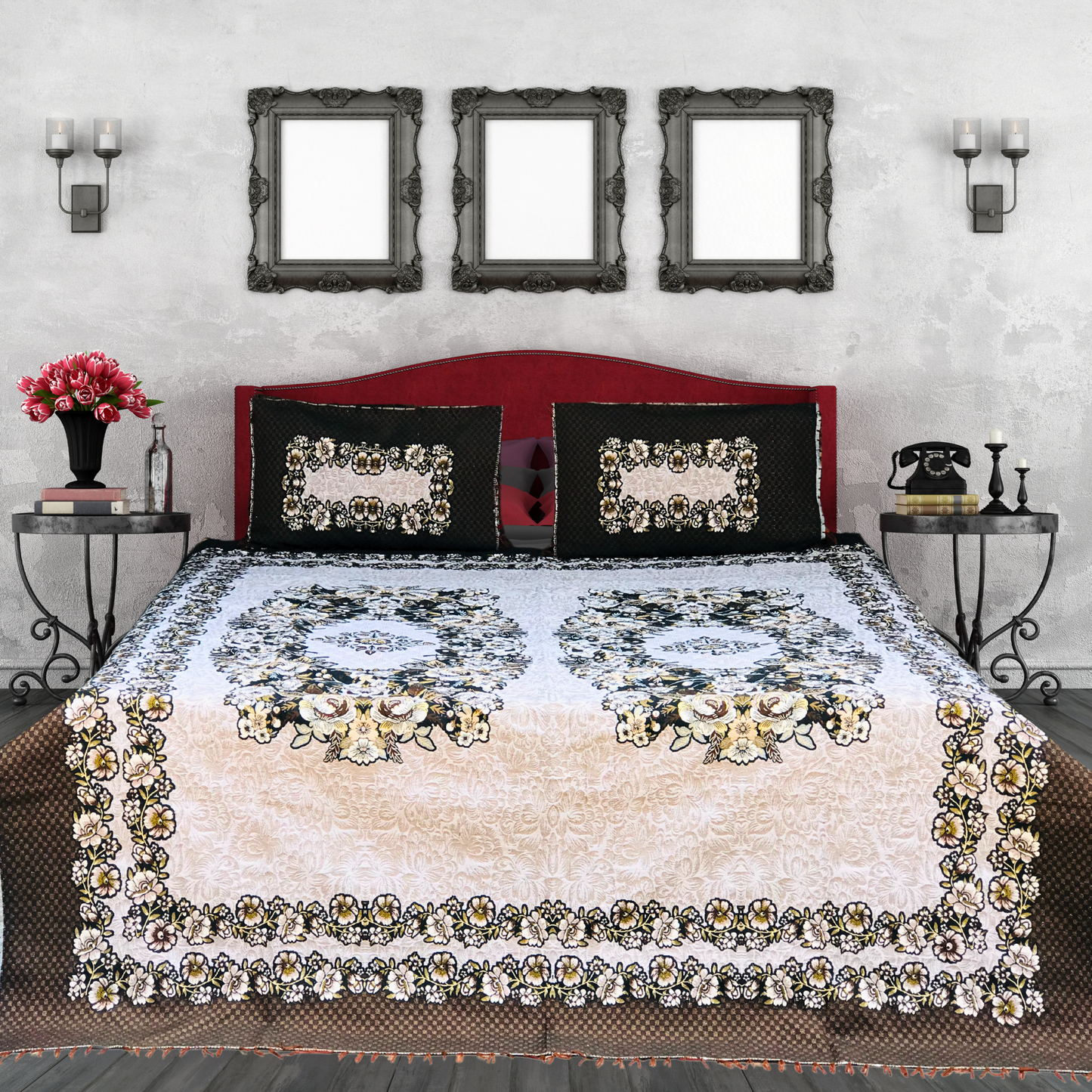 SOTI Brown Cotton A1 3PC Bedsheet – Where Luxury Meets Comfort