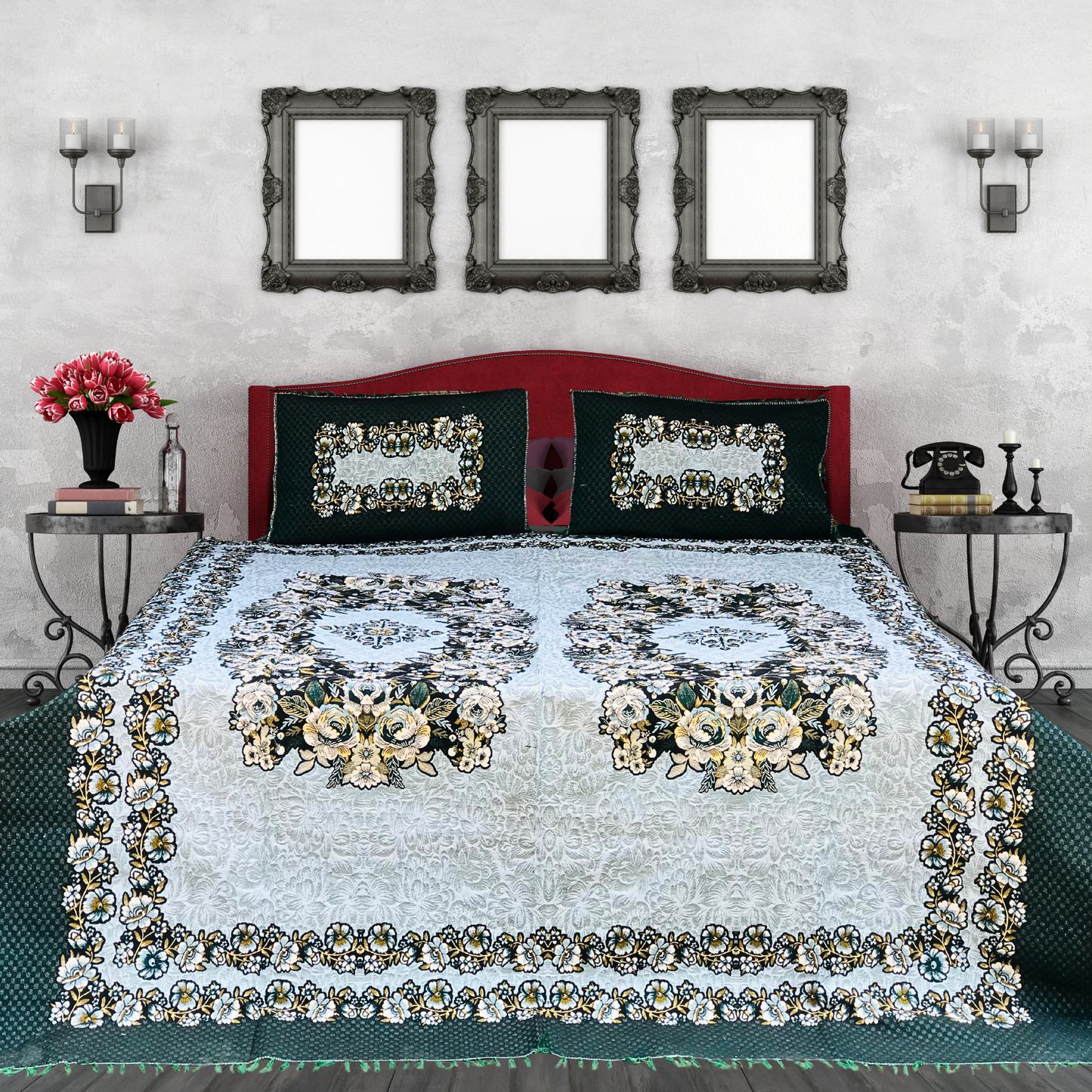 SOTI Green Cotton A1 3PC Bedsheet – Where Luxury Meets Comfort