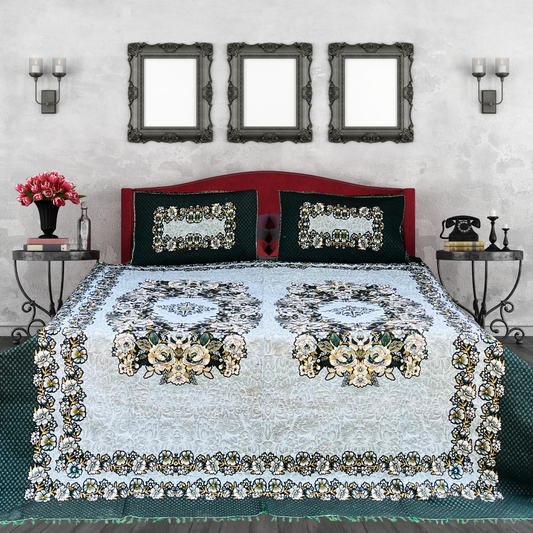 SOTI Green Cotton A1 3PC Bedsheet – Where Luxury Meets Comfort