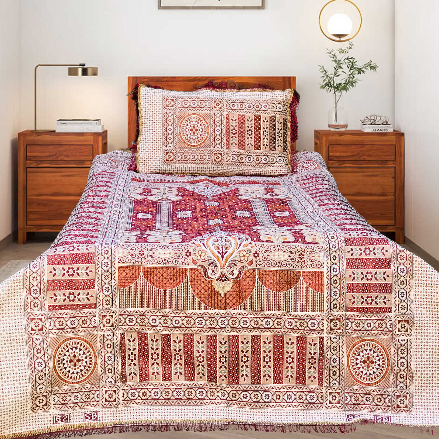 Mehron Brown Shade Goldstar 3-Piece Bedsheet – Soft Touch & Elegant Shine