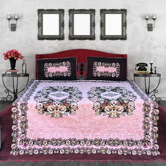 SOTI Red Cotton A1 3PC Bedsheet – Where Luxury Meets Comfort
