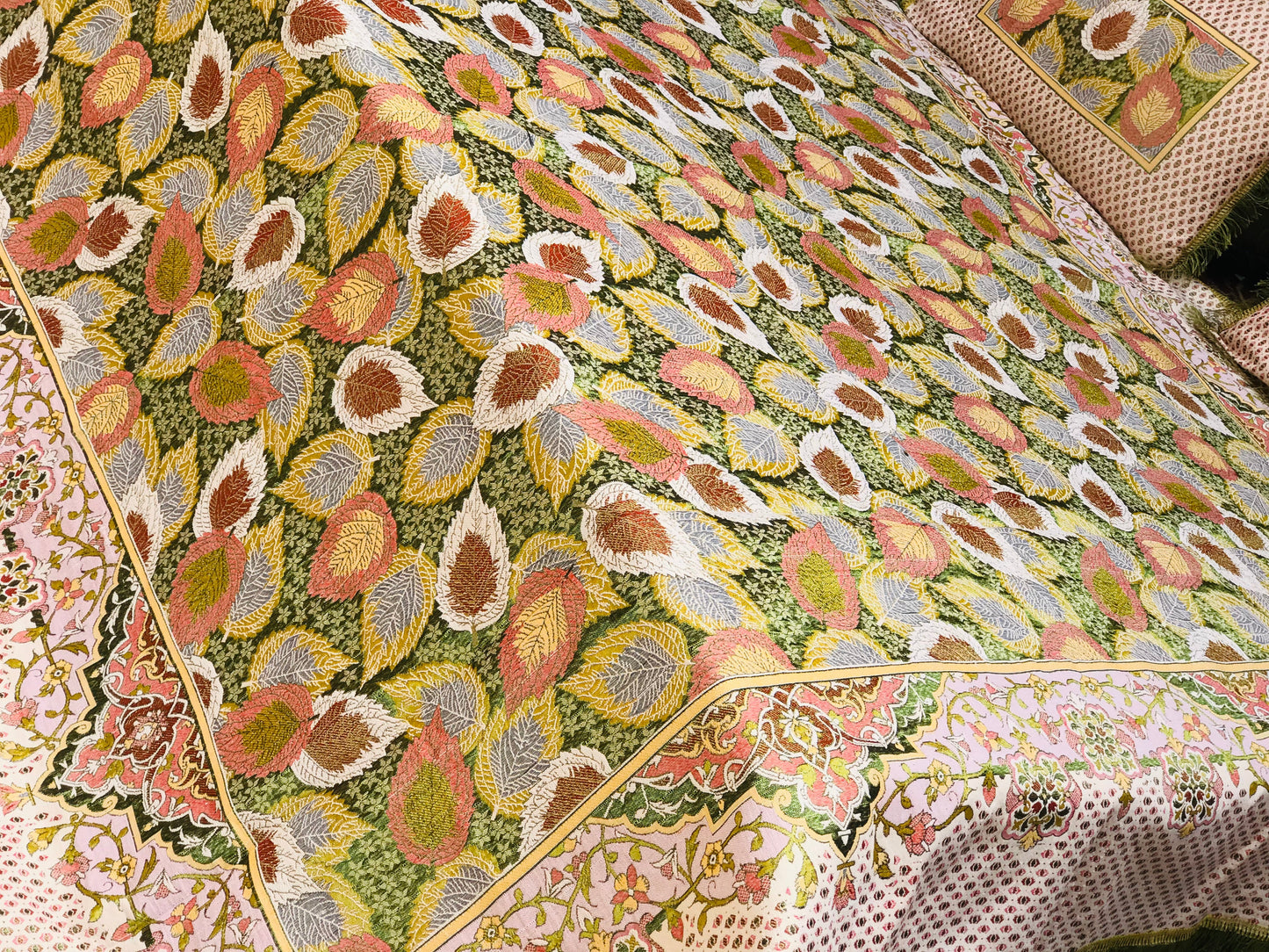 3PC Mehndi Breeze Fancy Bedsheet – Wedding & Home Luxury