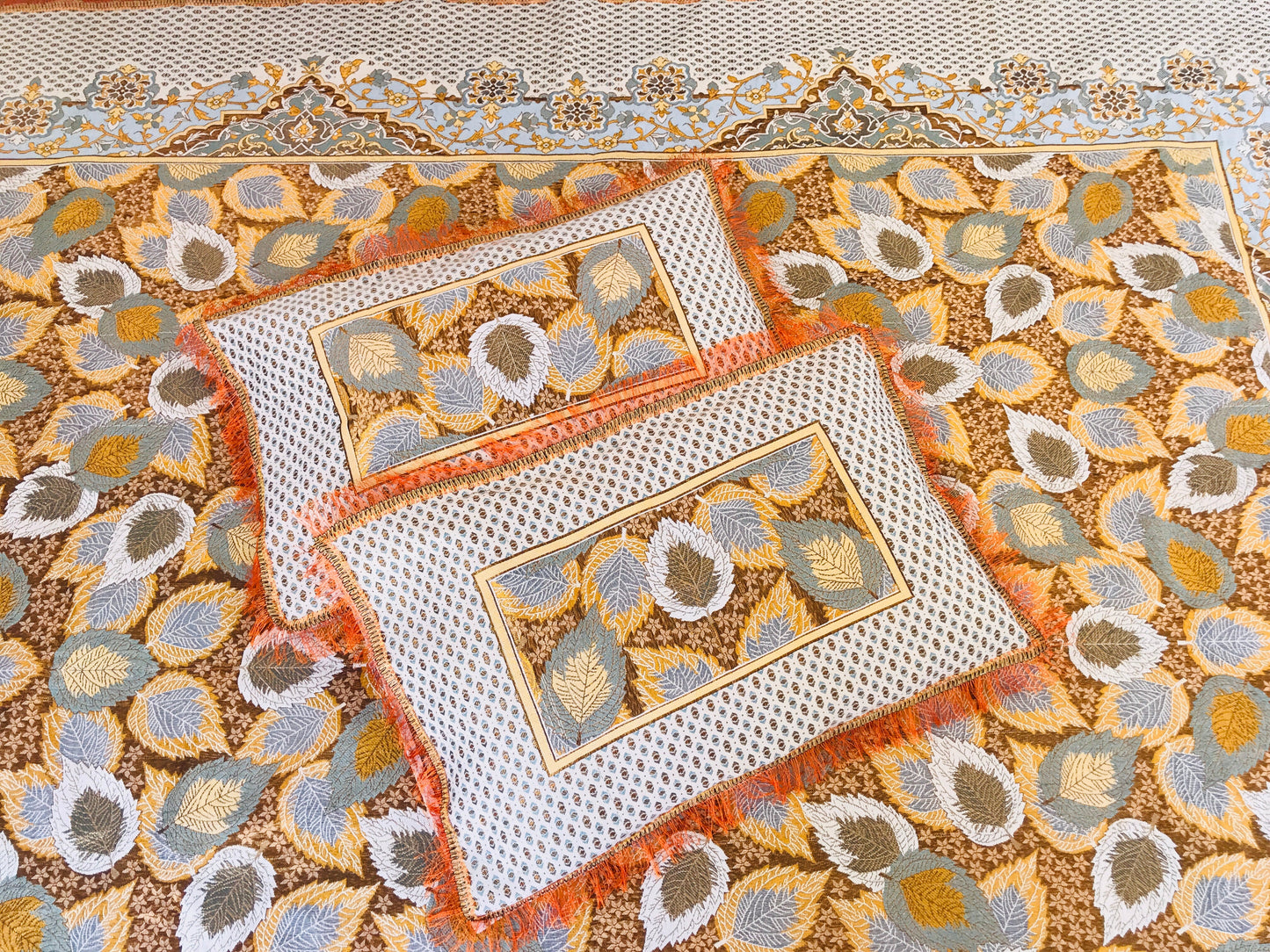 3PC Orange Breeze Fancy Bedsheet – Wedding & Home Luxury