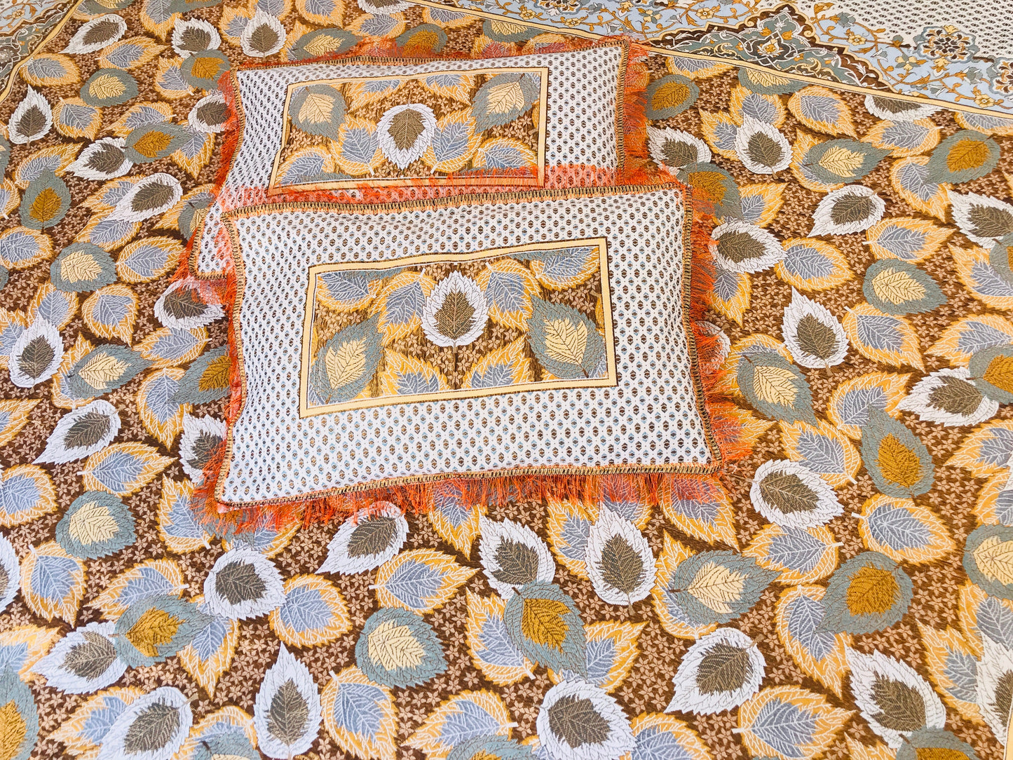 3PC Orange Breeze Fancy Bedsheet – Wedding & Home Luxury