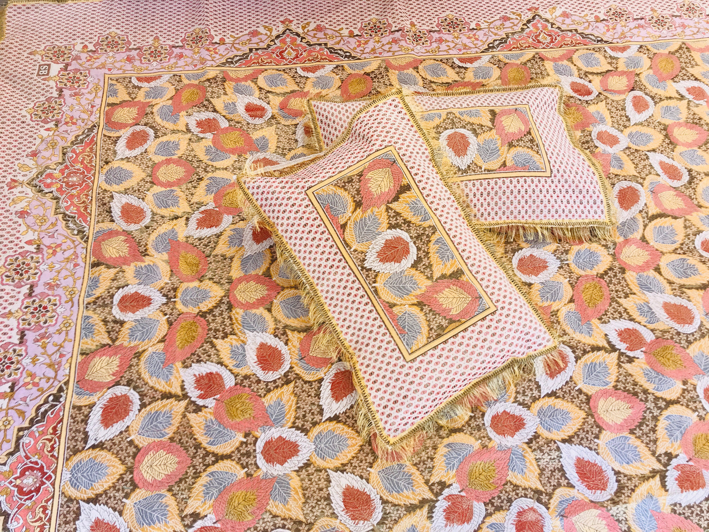 3PC Golden Breeze Fancy Bedsheet – Wedding & Home Luxury