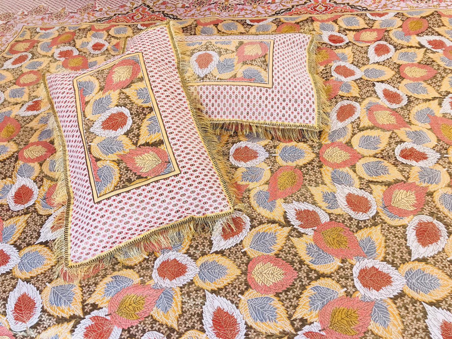 3PC Golden Breeze Fancy Bedsheet – Wedding & Home Luxury
