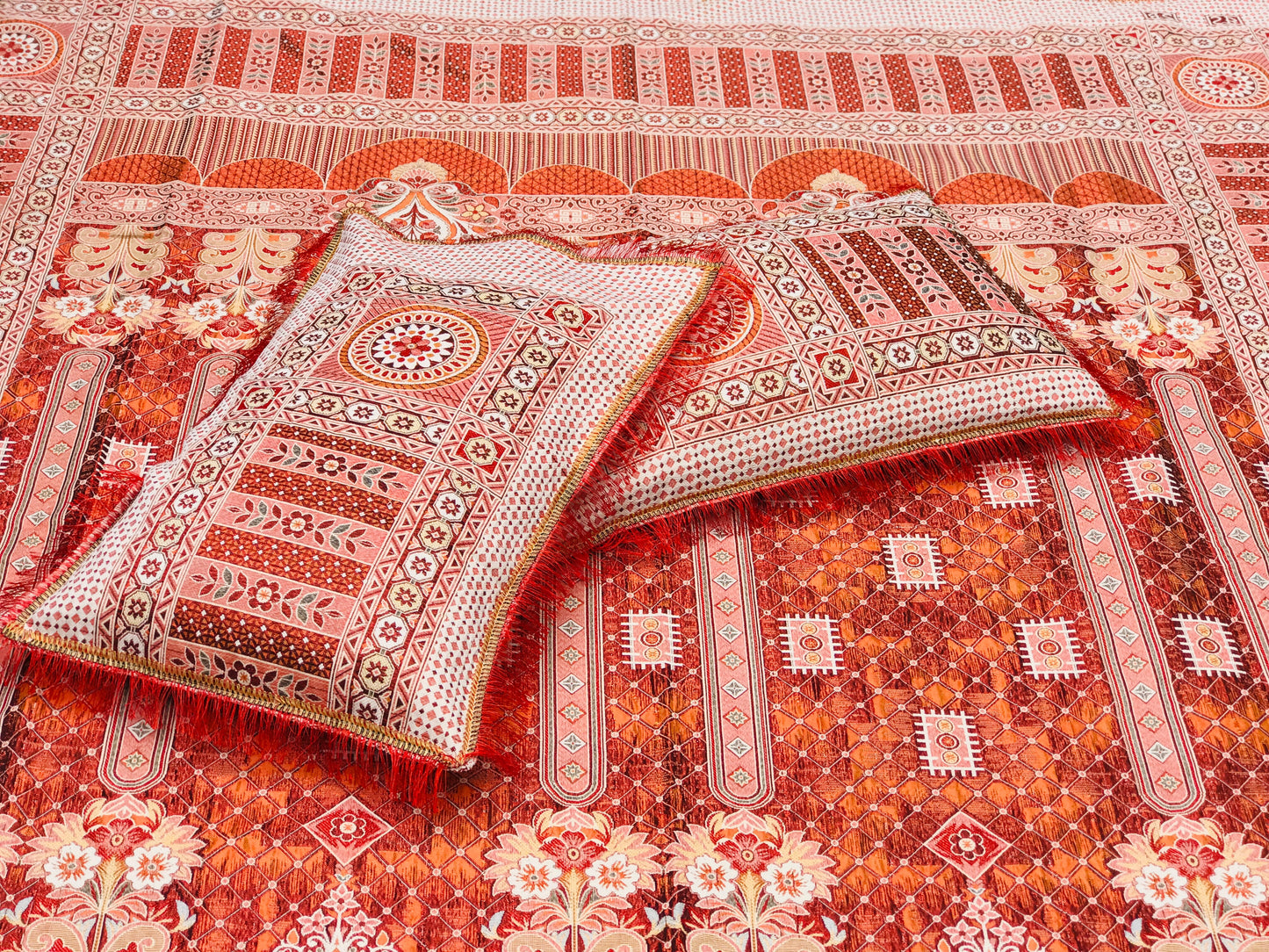 Red Color Red shade Goldstar 3-Piece Bedsheet – Soft Touch & Elegant Shine