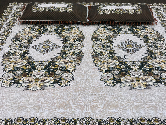 SOTI Brown Cotton A1 3PC Bedsheet – Where Luxury Meets Comfort
