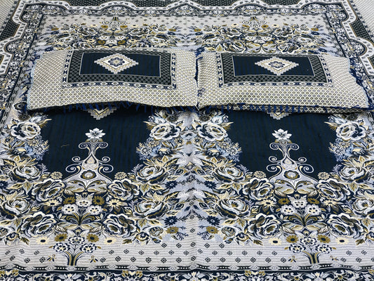 Blue Diamond Grace 3PC Cotton Bedsheet – Luxurious Comfort for Every Home