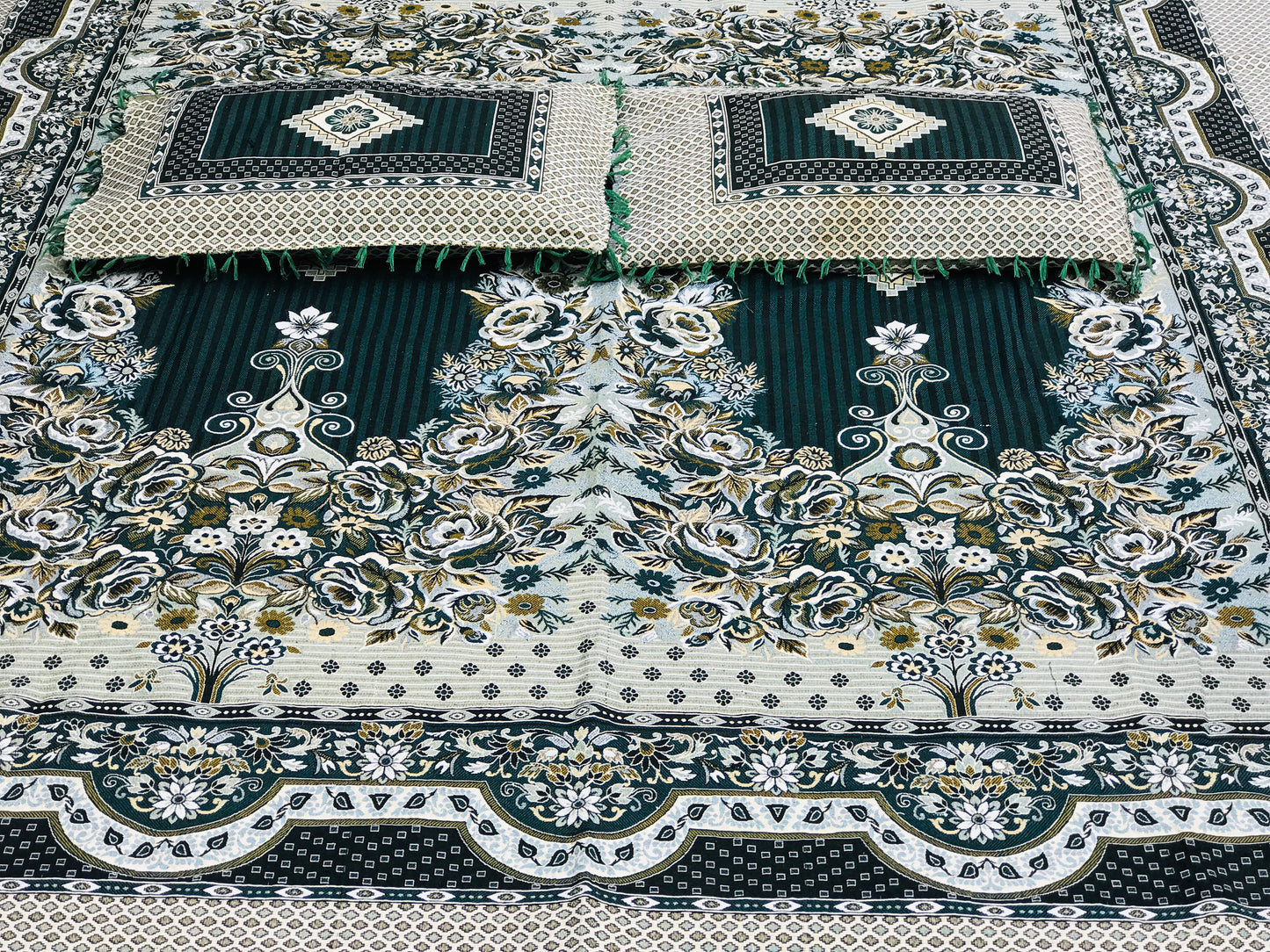 Green Diamond Grace 3PC Cotton Bedsheet – Luxurious Comfort for Every Home