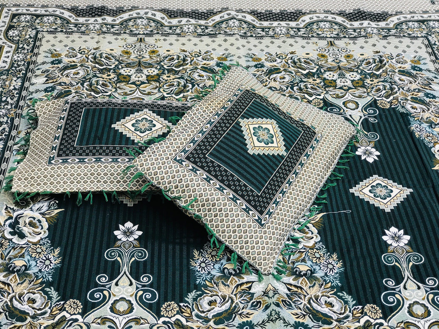 Green Diamond Grace 3PC Cotton Bedsheet – Luxurious Comfort for Every Home