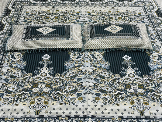 Grey Diamond Grace 3PC Cotton Bedsheet – Luxurious Comfort for Every Home