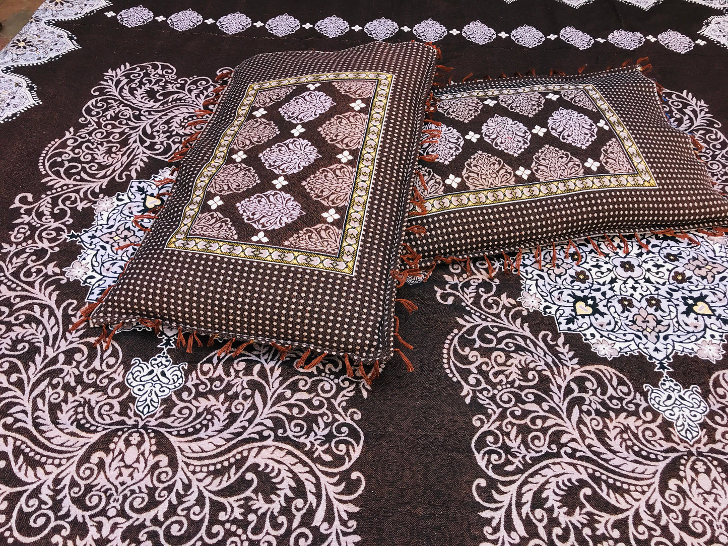 Decent Brown – 3PC Soti Cotton Bedsheet Set | Soft, Breathable & Durable