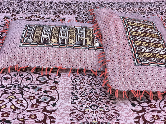 3PC Pink Soti Cotton Bedding Set – Pure Cotton, Elegant Design